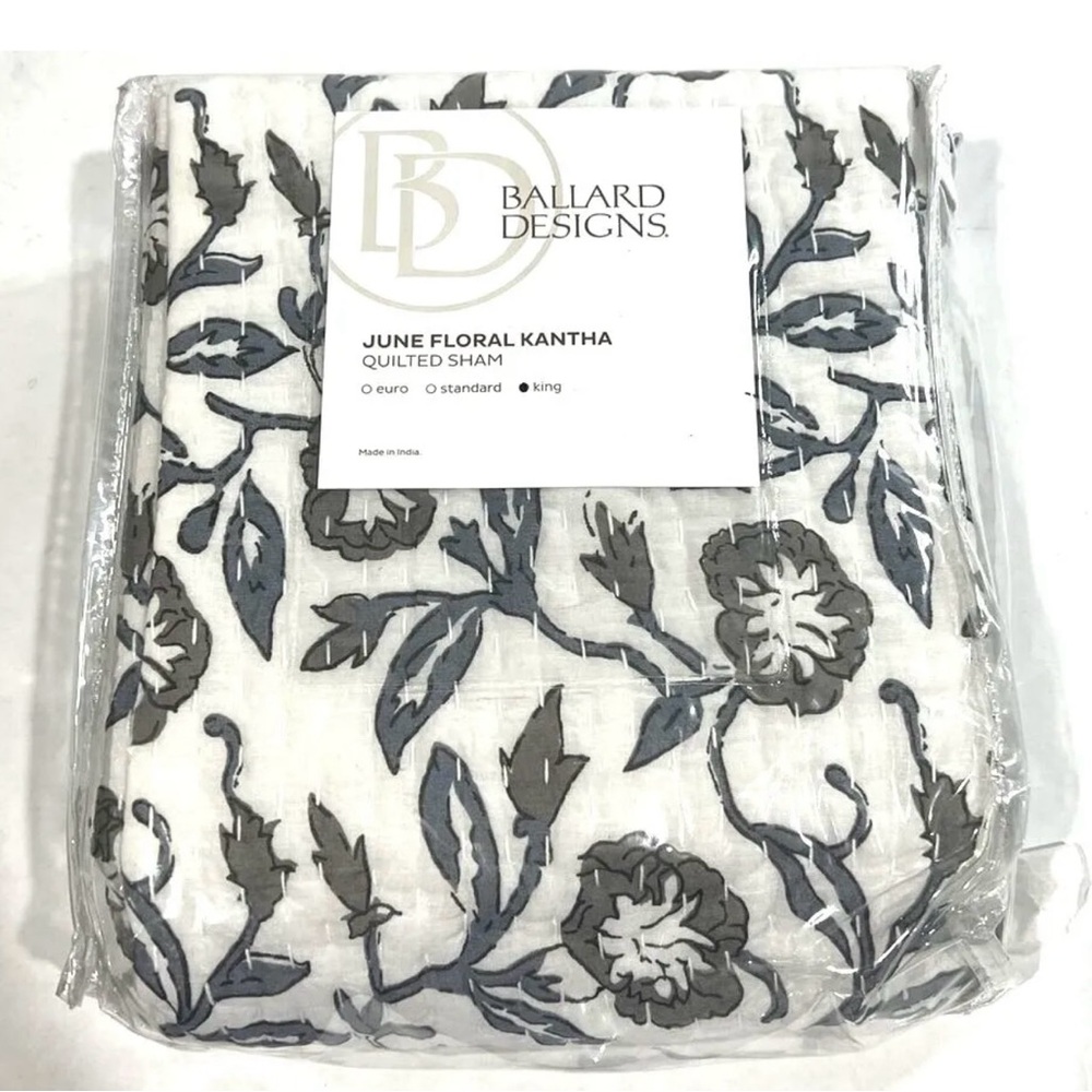 Ballard Designs June Floral Kantha King Sham SINGLE